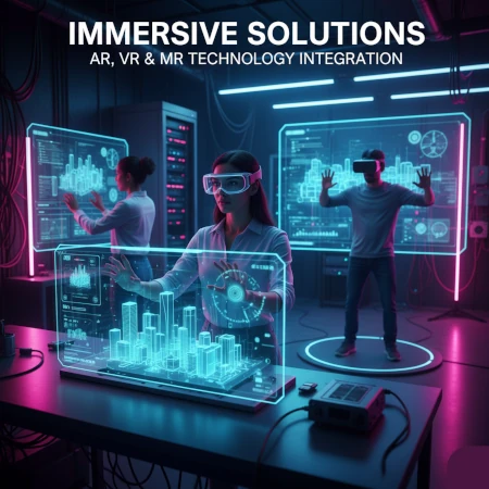 Immersive solutions combining AR VR MR technologies for enterprise training collaboration and customer engagement