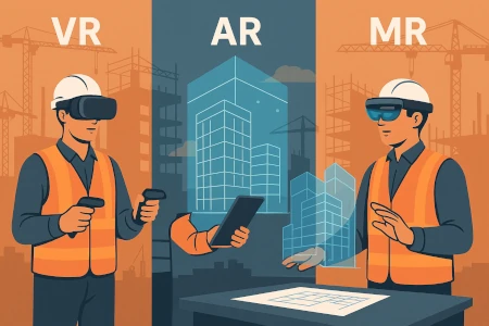 Construction site with immersive technologies