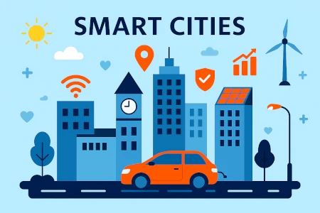 Smart city skyline at night representing immersive tech